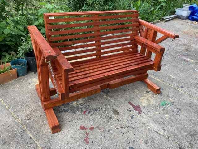 Rustic Porch swing with base
