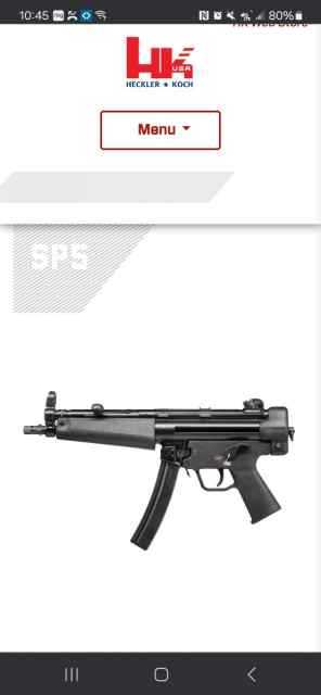 ISO HK SP5 8&quot; BARREL