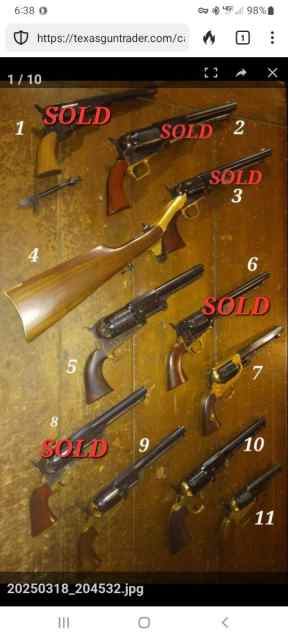8 Black powder Revolvers 1 &amp; Only Price Reduction 