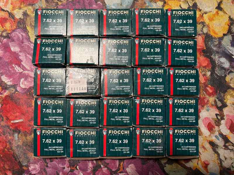 7.62 x 39 Ammo - 500 rounds boxed - Fiocchi