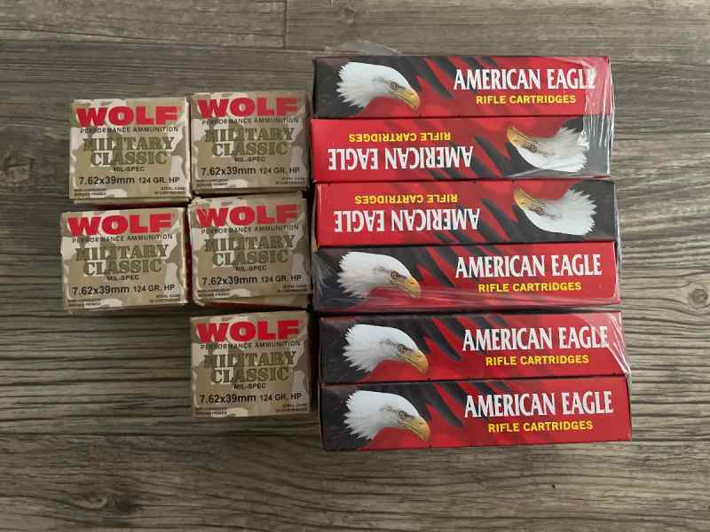 7.62 X 39 (AK-47) Ammo lot - 220 rounds. 