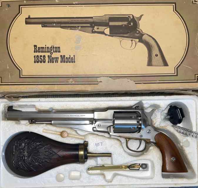 1858 New Army Stainless 8” revolver black powder