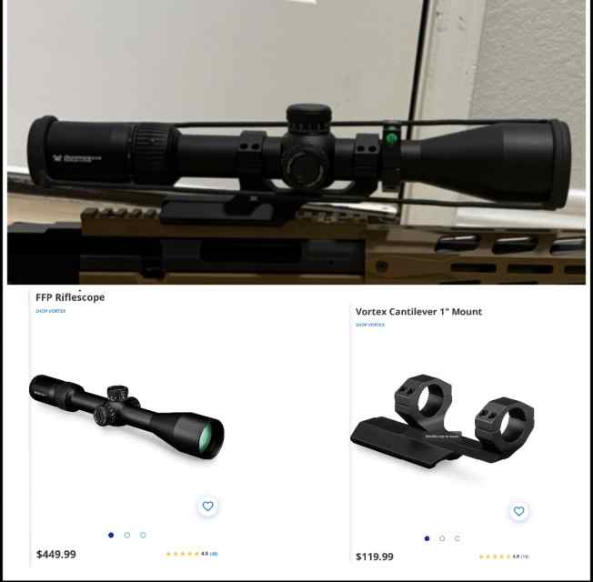 Vortex Diamondback MOA 6x24-50 FFP, mount, Bubble 