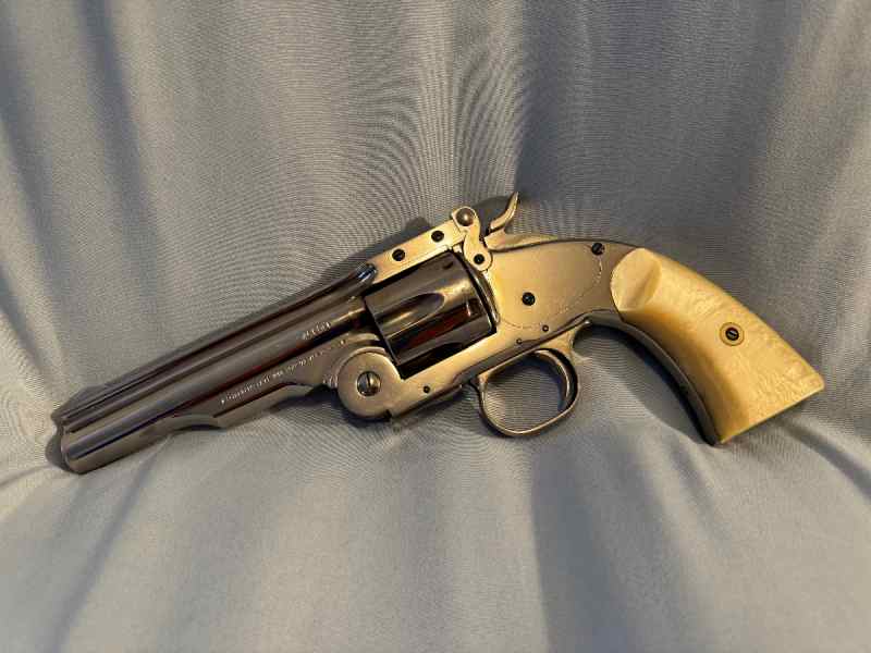 Uberti Model 3 .45LC nickel with pearl grips 5in