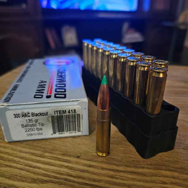 300 blackout Underwood 125gr ballistic tip 20rds