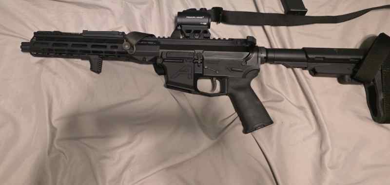 Areo Precision 10in PDW 9mm w/ red dot and light
